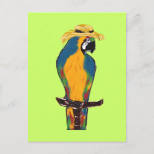 Blauwe & Gele Papegaai Briefkaart