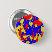 Blauwe gele rode Abstracte verf Spletters Ronde Button 5,7 Cm (Voorkant /achterkant)