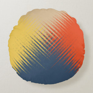 Blauwe gele rode crème rond kussen