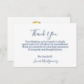 Blauwe Gele Vogel Begrafenis Dank u, sympathie Notitiekaartje (Voorkant / Achterkant)