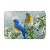Blauwe gele vogelkers Kersenslijmschilder Badmat (Voorkant)
