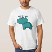 Blauwe Gelukkige Hippo T-shirt (Voorkant)