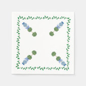 Blauwe Gember Potten Pot Topiary Wijnstof Servet (Voorkant)