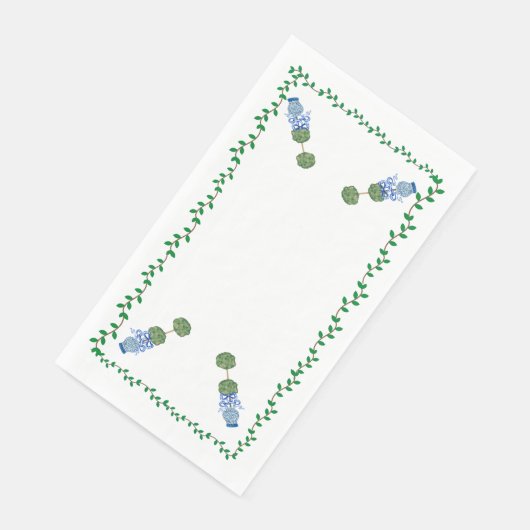 Blauwe gemberpotten Pot Topiaire Wijnstok  Servet (Hoek)