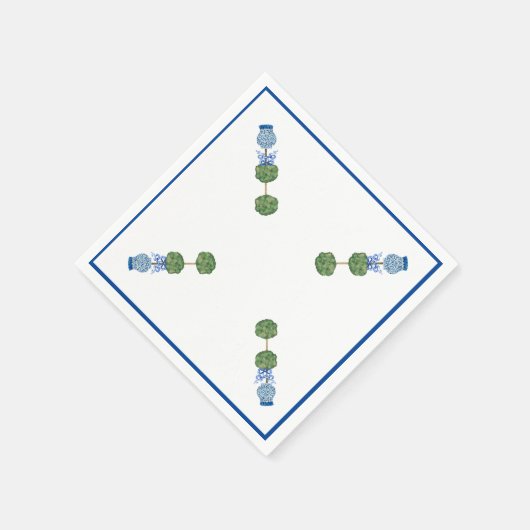 Blauwe gemberpotten Pot Topiary Wingerd  Servet (Hoek)