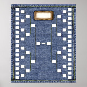 Blauwe genen: Buurgrafiek 6-generatie familie Poster