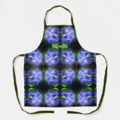 Blauwe Gentiaanse Bloemkunst gepersonaliseerd Schort (Voorkant)