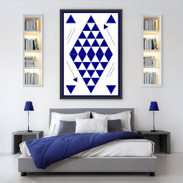 Blauwe geometrische driehoeken poster