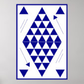Blauwe geometrische driehoeken poster (Voorkant)