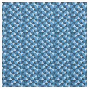 Blauwe geometrische driehoekspatroon stof