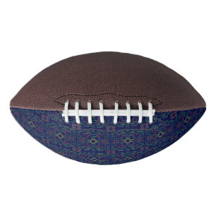 Blauwe geometrische gele ovalen american football
