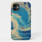 Blauwe geometrische kleurrijke Abstracte golven Case-Mate iPhone Case (Achterkant)