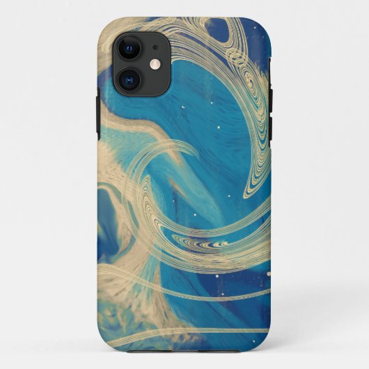 Blauwe geometrische kleurrijke Abstracte golven Case-Mate iPhone Case (Achterkant)