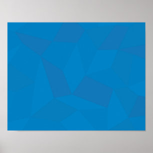 Blauwe, geometrische, koele, unieke, trendy illust poster