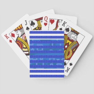 Blauwe geometrische strepen klassieke speelkaarten