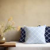 Blauwe geometrische vierkantjes kussen