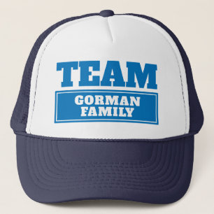 Blauwe gepersonaliseerde het teamnaam of trucker pet