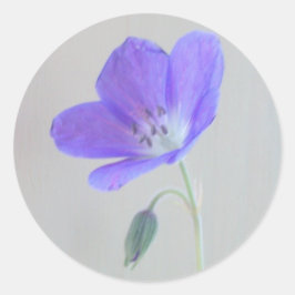 Blauwe Geranium Ronde Sticker