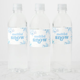 Blauwe Gesmolten Sneeuw Waterfles Labels Etiket