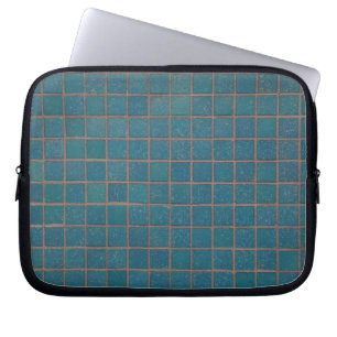 blauwe gespikkelde tegels laptop sleeve