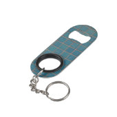 blauwe gespikkelde tegels mini flessenopener (Achterkant Gekanteld)