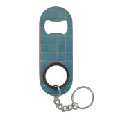 blauwe gespikkelde tegels mini flessenopener (Achterkant)