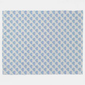 Blauwe gestreepte harten op kiezelgrijs fleece deken (Voorkant (Horizontaal))