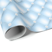 Blauwe getufte parels cadeaupapier (Rol Hoek)