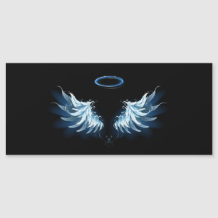 Blauwe Ggloed Angel Wings op zwarte achtergrond