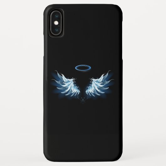 Blauwe Ggloed Angel Wings op zwarte achtergrond Case-Mate iPhone Case (Achterkant)
