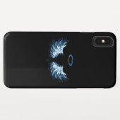 Blauwe Ggloed Angel Wings op zwarte achtergrond Case-Mate iPhone Case (Achterkant (horizontaal))