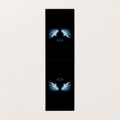 Blauwe Ggloed Angel Wings op zwarte achtergrond Visitekaartjes (Buitenkant ongevouwen)