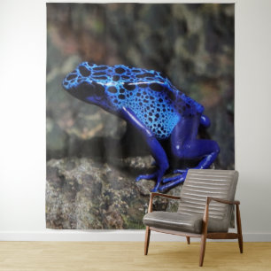 Blauwe gifkikker, bruine kikker wandkleed