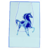 Blauwe Gift Bag met Paard -  Medium Cadeauzakje (Achterkant)