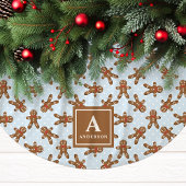 Blauwe Gingerman Monogram Kerstmis Kerstboom Rok