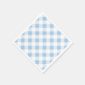 Blauwe Gingham geruit patroon papier servet (Hoek)