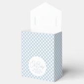 Blauwe gingham klassieke schattige eenvoudige baby bedankdoosjes (Geopend)