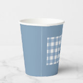 Blauwe gingham verjaardagsbeker papieren bekers (Rechts)