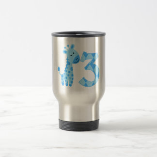 Blauwe Giraffe 3e verjaardag Reisbeker