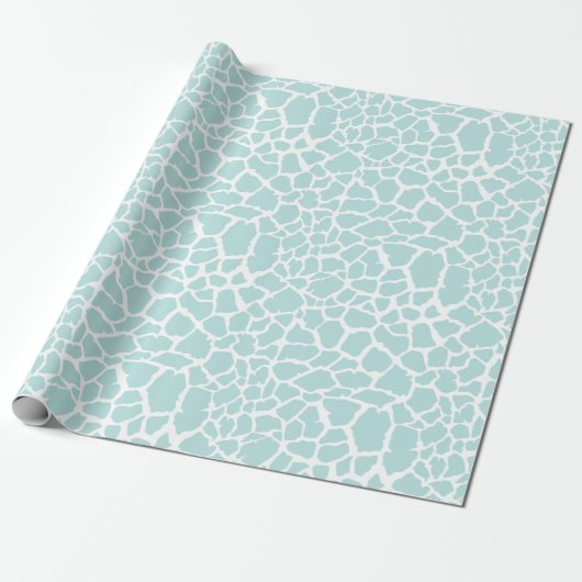 Blauwe Giraffe afdrukken Cadeaupapier (Uitgerold)