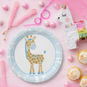 Blauwe Giraffe Borden Papieren Bordje (Feest)