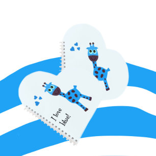 Blauwe giraffe notitieboek