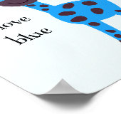 Blauwe giraffe poster (Hoek)