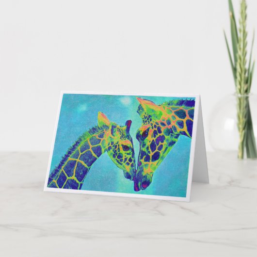 blauwe giraffen kaart (Voorkant)