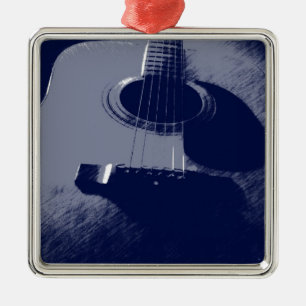 Blauwe gitaar metalen ornament