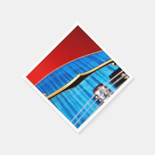 Blauwe gitaar servetten (Hoek)