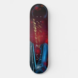 Blauwe gitaar skateboard