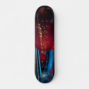 Blauwe gitaar skateboard
