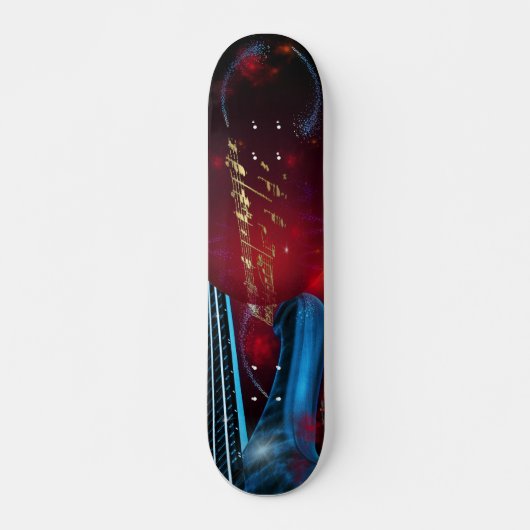 Blauwe gitaar skateboard (Voorkant)