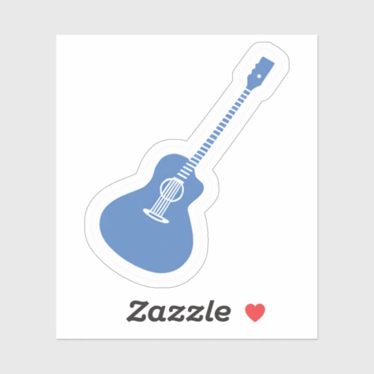 Blauwe gitaar sticker (Vel)